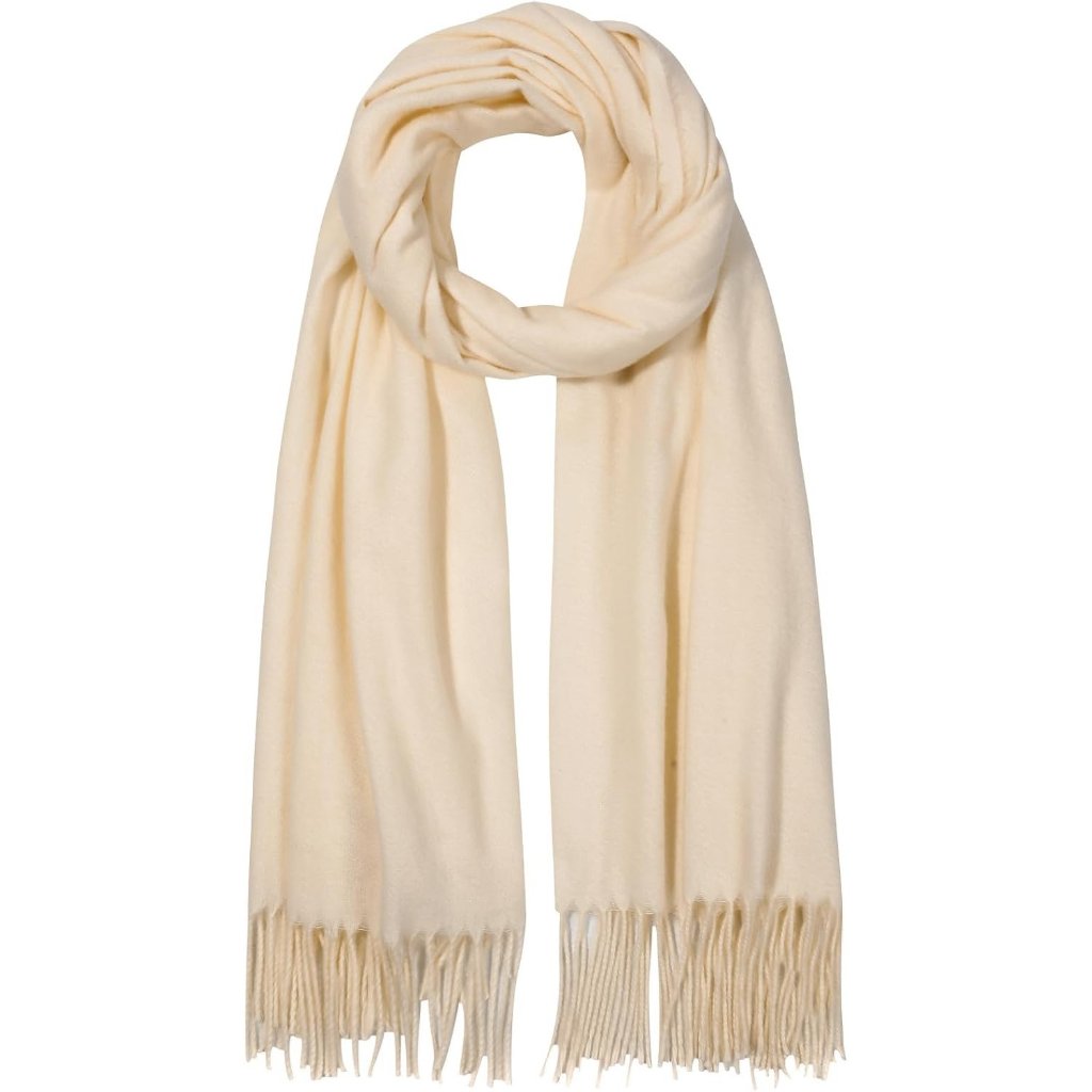Womens Beige Winter Scarf Classic Pashmina Shawls And Wraps Cashmere Scarves